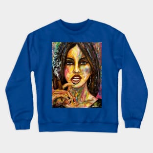 Cigar smoking lady Crewneck Sweatshirt